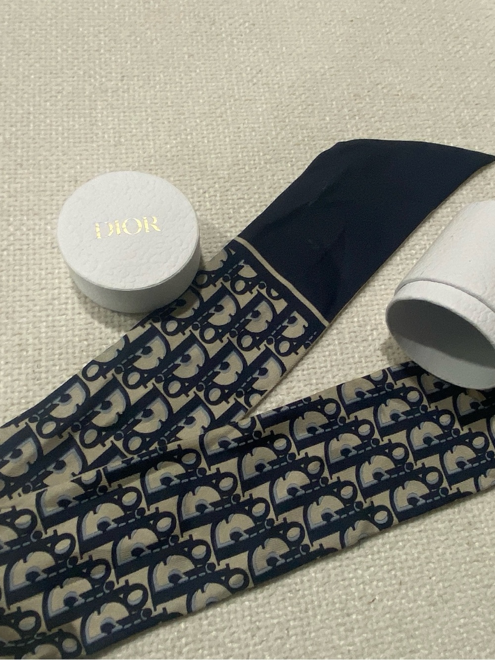 Dior Oblique Silk Scarf Navy Twilly - Picture 3 of 6